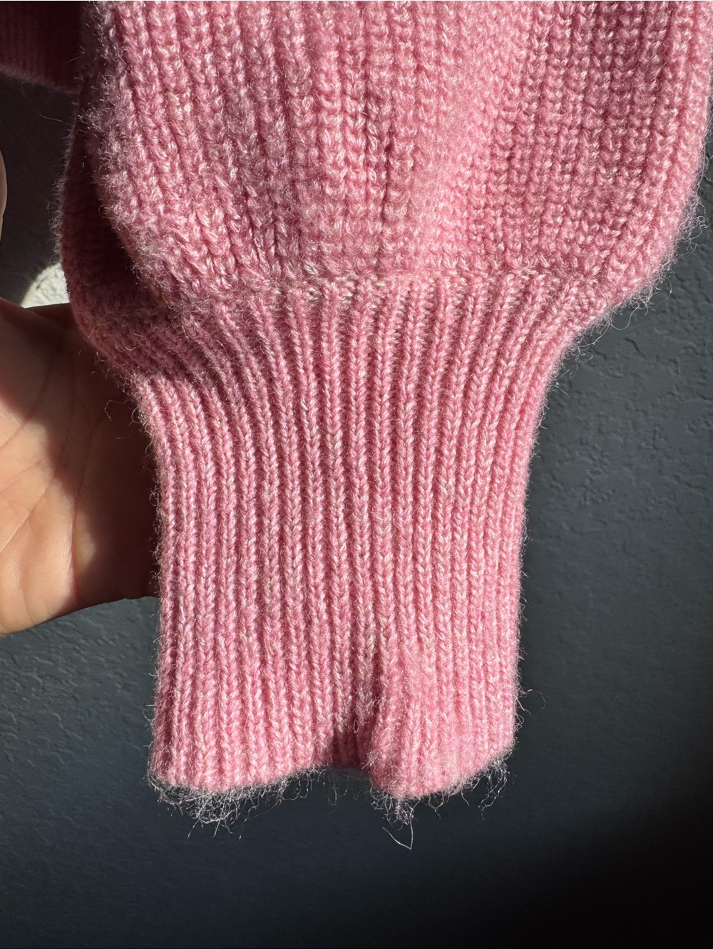 J.Crew Alpaca Merino Wool Pink Cardigan Sweater Size M Balloon Sleeve BB391 - Picture 8 of 10